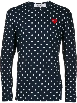 Comme Des Garçons Play Sweat à Pois 2 BLUE