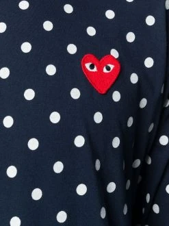 Comme Des Garçons Play Sweat à Pois 2 BLUE -Comme Des Garçons Play Soldes Boutique 14290269 20384458 600