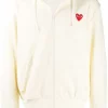 Comme Des Garçons Play Sweat Zippé à Patch Logo 3 IVORY -Comme Des Garçons Play Soldes Boutique 14306101 21136208 600