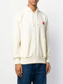 Comme Des Garçons Play Sweat Zippé à Patch Logo 3 IVORY 11 Comme Des Garçons Play Sweat Zippé à Patch Logo 3 IVORY -Comme Des Garçons Play Soldes Boutique 14306101 21136212 600