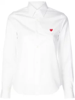 Comme Des Garçons Play Chemise à Logo Poitrine WHITE