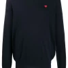 Comme Des Garçons Play Pull à Logo Brodé NAVY -Comme Des Garçons Play Soldes Boutique 14565243 22365440 600