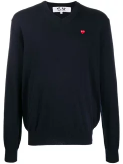 Comme Des Garçons Play Pull à Logo Brodé NAVY