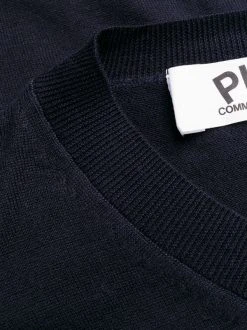 Comme Des Garçons Play Pull à Logo Brodé NAVY -Comme Des Garçons Play Soldes Boutique 14565243 22365482 600