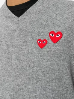 Comme Des Garçons Play Pull à Patch Logo Homme -Comme Des Garçons Play Soldes Boutique 14570401 22259106 600