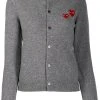 Comme Des Garçons Play Grey Cardigan à Broderies Femme -Comme Des Garçons Play Soldes Boutique 14609411 22486748 600