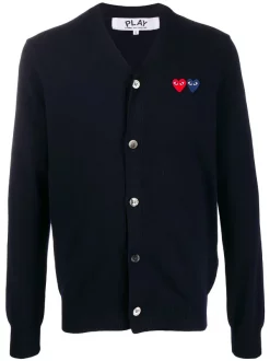 Comme Des Garçons Play Cardigan à Logo Brodé NAVY