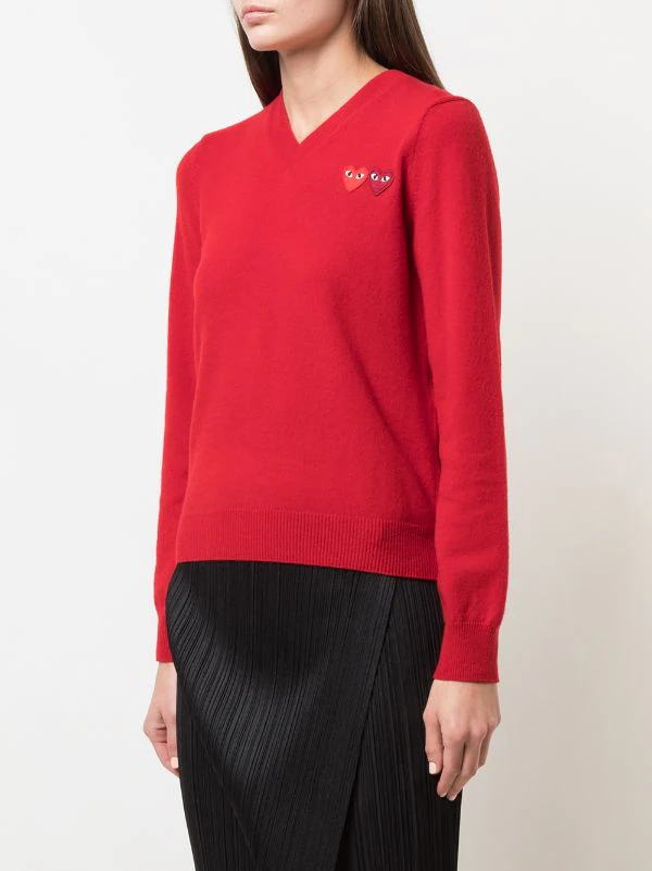 Comme Des Garçons Play Pull à Patch Logo 5 RED 5 Comme Des Garçons Play Pull à Patch Logo 5 RED – Image 3