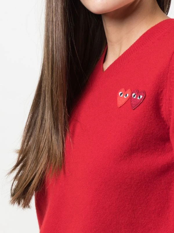 Comme Des Garçons Play Pull à Patch Logo 5 RED 7 Comme Des Garçons Play Pull à Patch Logo 5 RED – Image 5