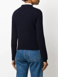 Comme Des Garçons Play Pull à Logo Brodé 2 BLUE -Comme Des Garçons Play Soldes Boutique 14728485 27372417 600