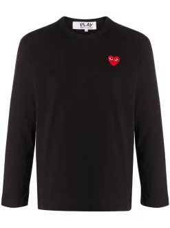 Comme Des Garçons Play T-shirt à Logo Brodé BLACK