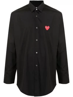 Comme Des Garçons Play Chemise à Patch Cœur BLACK