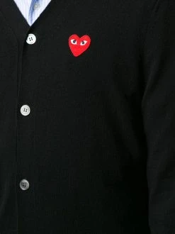 Comme Des Garçons Play Cardigan à Logo Brodé NERO -Comme Des Garçons Play Soldes Boutique 14943869 26151990 600