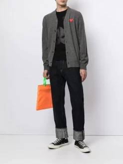 Comme Des Garçons Play 003 Cardigan à Col V Homme -Comme Des Garçons Play Soldes Boutique 14943872 33345706 600