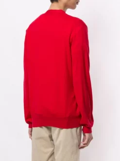 Comme Des Garçons Play Cardigan à Logo Brodé RED -Comme Des Garçons Play Soldes Boutique 14944175 25991782 600