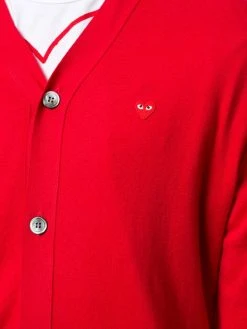Comme Des Garçons Play Cardigan à Logo Brodé RED -Comme Des Garçons Play Soldes Boutique 14944175 25991784 600