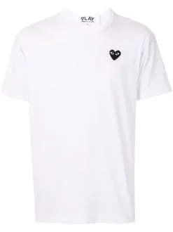 Comme Des Garçons Play T-shirt à Logo Brodé 2 WHITE