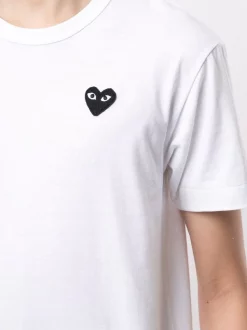 Comme Des Garçons Play T-shirt à Logo Brodé 2 WHITE -Comme Des Garçons Play Soldes Boutique 14944198 25989260 600