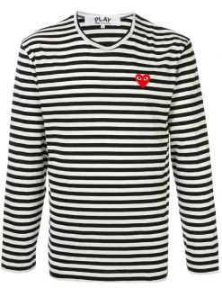 Comme Des Garçons Play 001 T-shirt à Logo Brodé Homme