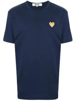 Comme Des Garçons Play T-shirt à Logo Brodé NAVY