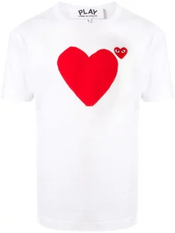 Comme Des Garçons Play T-shirt à Logo Imprimé WHITE
