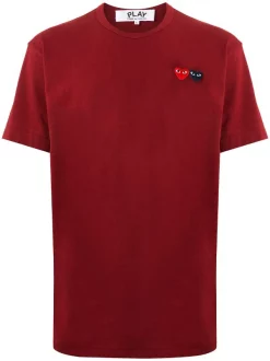 Comme Des Garçons Play T-shirt à Patch Logo BURGUNDY