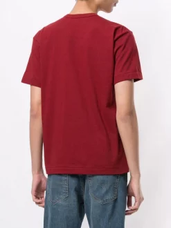 Comme Des Garçons Play T-shirt à Patch Logo BURGUNDY -Comme Des Garçons Play Soldes Boutique 14944494 25136751 600