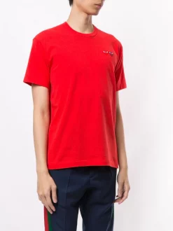 Comme Des Garçons Play RED T-shirt à Patch Logo Homme -Comme Des Garçons Play Soldes Boutique 14944497 25136766 600