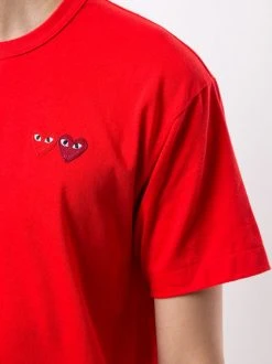 Comme Des Garçons Play RED T-shirt à Patch Logo Homme -Comme Des Garçons Play Soldes Boutique 14944497 25136770 600
