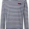 Comme Des Garçons Play T-shirt Rayé à Patch Logo Homme -Comme Des Garçons Play Soldes Boutique 14944498 25136774 600