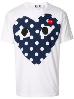 Comme Des Garçons Play T-shirt à Logo Imprimé WHITE