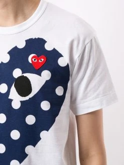 Comme Des Garçons Play T-shirt à Logo Imprimé WHITE -Comme Des Garçons Play Soldes Boutique 14944502 25136779 600