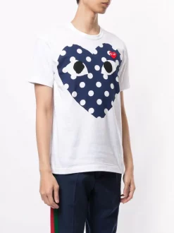 Comme Des Garçons Play T-shirt à Logo Imprimé WHITE -Comme Des Garçons Play Soldes Boutique 14944502 25136780 600