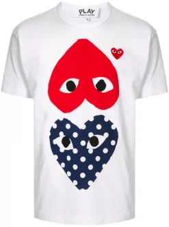 Comme Des Garçons Play T-shirt à Logo Imprimé WHITE
