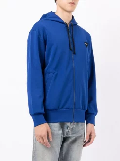 Comme Des Garçons Play Hoodie Zippé à Patch Logo NAVY -Comme Des Garçons Play Soldes Boutique 14944515 34562859 600