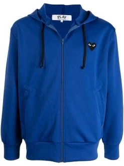 Comme Des Garçons Play Hoodie Zippé à Patch Logo NAVY
