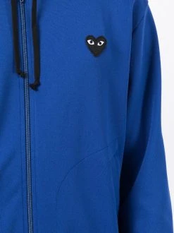Comme Des Garçons Play Hoodie Zippé à Patch Logo NAVY -Comme Des Garçons Play Soldes Boutique 14944515 34563332 600