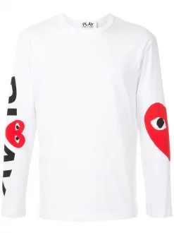 Comme Des Garçons Play T-shirt à Logo Imprimé WHITE