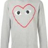 Comme Des Garçons Play Grey T-shirt à Logo Imprimé Homme -Comme Des Garçons Play Soldes Boutique 14944525 26152050 600