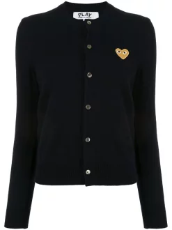 Comme Des Garçons Play NAVY Cardigan à Patch Logo Femme