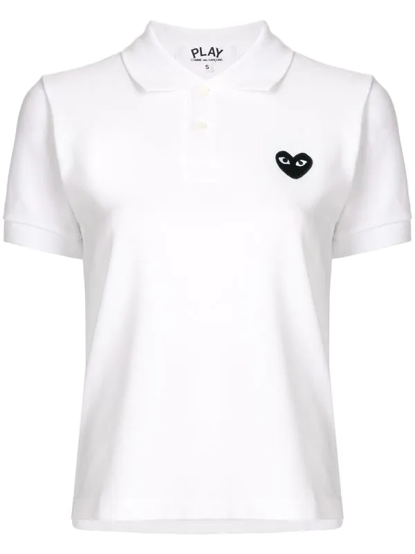 Comme Des Garçons Play WHITE Polo à Patch Logo Femme 3 Comme Des Garçons Play WHITE Polo à Patch Logo Femme
