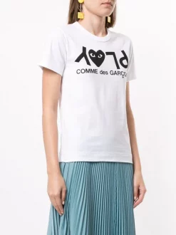 Comme Des Garçons Play T-shirt Ample à Logo Imprimé Femme -Comme Des Garçons Play Soldes Boutique 14944941 26049621 600