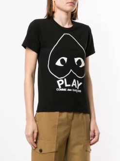 Comme Des Garçons Play T-shirt à Logo Imprimé Femme -Comme Des Garçons Play Soldes Boutique 14944972 26052462 600