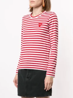 Comme Des Garçons Play 004 T-shirt à Patch Logo Femme -Comme Des Garçons Play Soldes Boutique 14944979 26052567 600