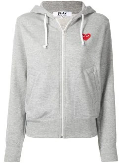 Comme Des Garçons Play Hoodie Zippé à Applique Cœur Femme