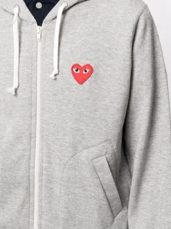 Comme Des Garçons Play Hoodie Zippé à Applique Cœur Femme -Comme Des Garçons Play Soldes Boutique 14944983 34133037 600
