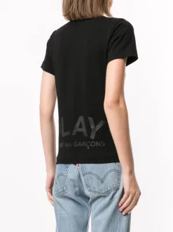Comme Des Garçons Play 001 T-shirt à Logo Imprimé Femme -Comme Des Garçons Play Soldes Boutique 14944997 26134867 600