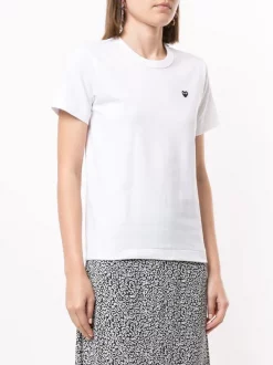 Comme Des Garçons Play T-shirt à Patch Logo WHITE -Comme Des Garçons Play Soldes Boutique 14945003 26134878 600