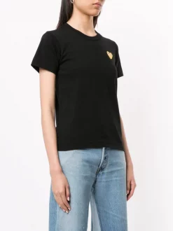 Comme Des Garçons Play BLACK T-shirt à Logo Brodé Femme -Comme Des Garçons Play Soldes Boutique 14945045 26047111 600