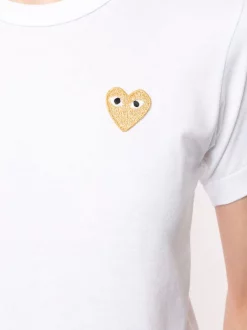Comme Des Garçons Play T-shirt à Patch Logo WHITE -Comme Des Garçons Play Soldes Boutique 14945048 26054393 600
